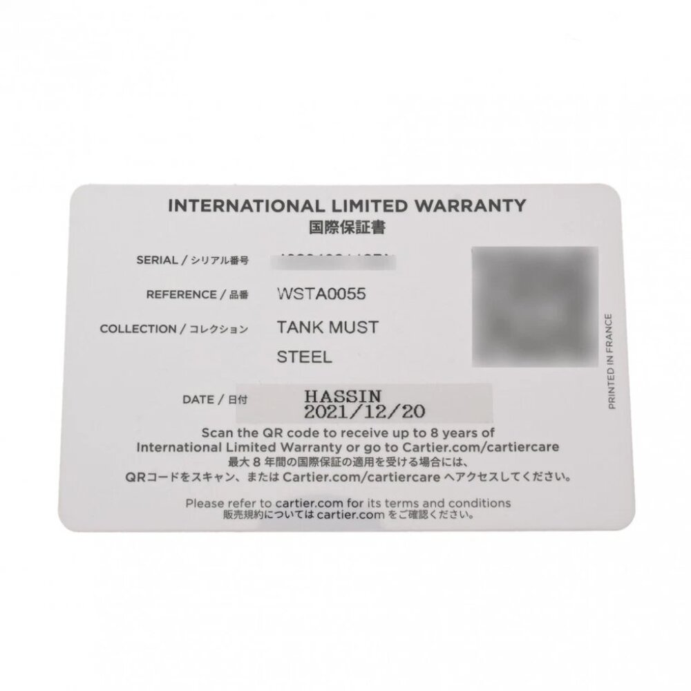 CARTIER tank mast LM WSTA0055 blue lacquer mens Watches quartz Used Ginzo - Picture 3 of 7